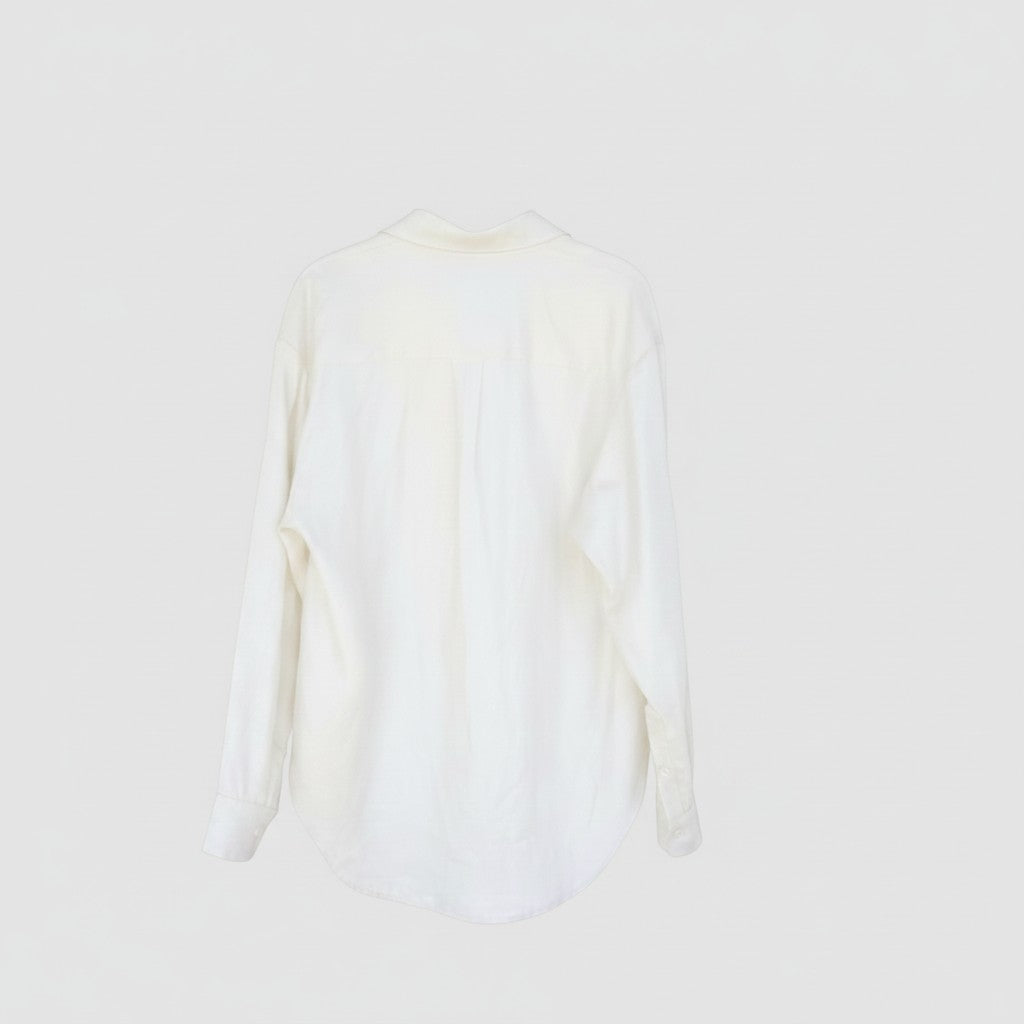 The Bone Button Up Crop in bone linen