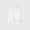 The Bone Button Up Crop in bone linen, shown against a plain background